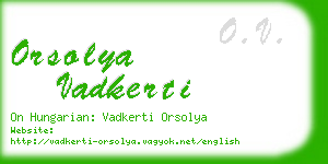 orsolya vadkerti business card